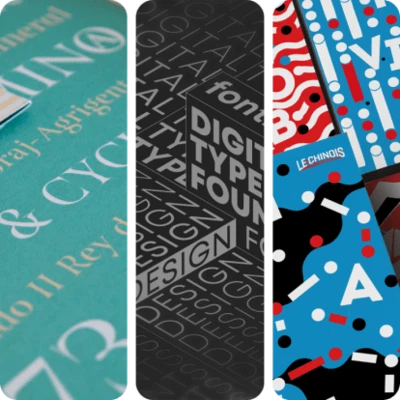 Search dashboard interface displaying font filtering and preview options.