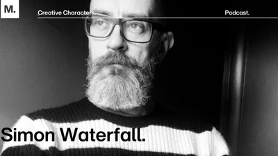 Waterfall design by Simon featuring dynamic fluid motion and vibrant color contrast.